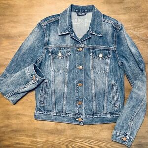 Gap 1969‎ Denim Jacket Medium Wash Classic Trucker Biker Style Women's Size S